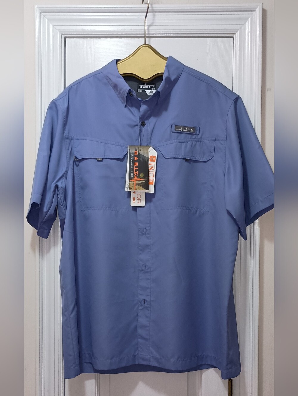 Habitat Men's Short Sleeve Button-Up Shirt in Periwinkle Blue